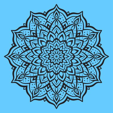 Ağ veya yazdırma vektör tasarımı ögesi için gençlik ve yumuşak renk dairesel dekorasyonlu soyut mandala sanatı