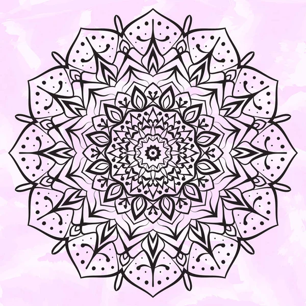 Decoración Arte Mandala Con Elemento Diseño Vector Fondo Acuarela Suave — Vector de stock