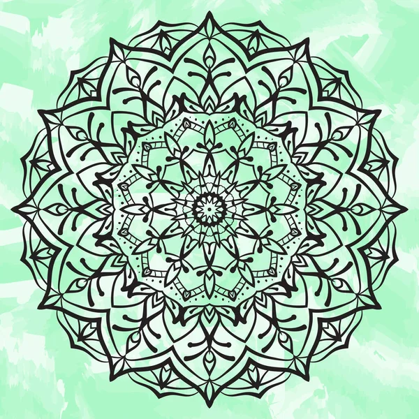 Decoración Arte Mandala Con Elemento Diseño Vector Fondo Acuarela Suave — Archivo Imágenes Vectoriales