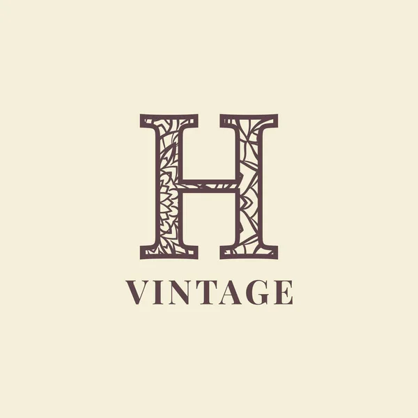 Písmeno Vintage Dekorace Logo Vektor Design — Stockový vektor