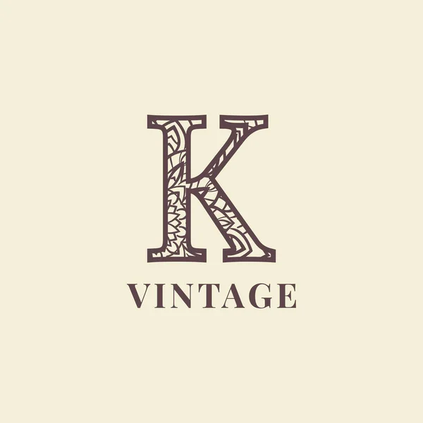 Letter Vintage Decoration Logo Vector Design — Stock Vector