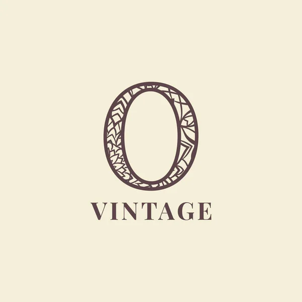 Písmeno Vintage Dekorace Logo Vektor Design — Stockový vektor