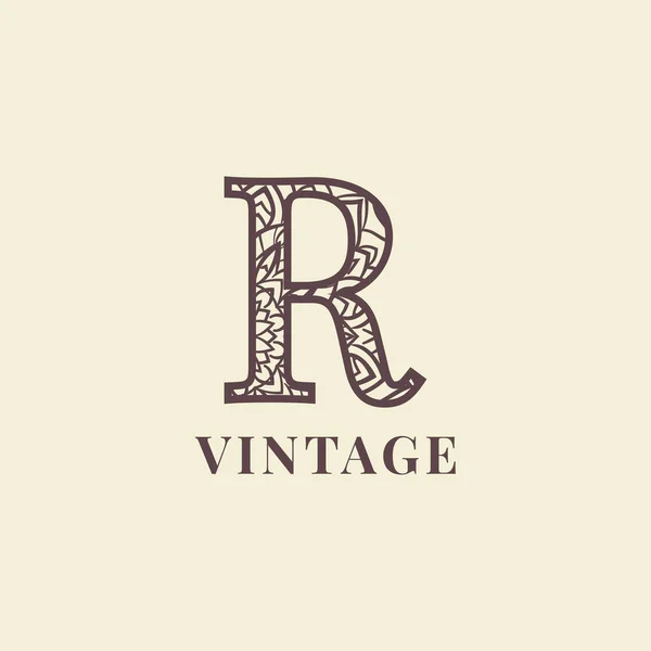 Letra Decoração Vintage Logotipo Vetor Design — Vetor de Stock