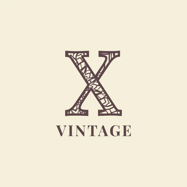 Letra Decoración Vintage Logo Vector Diseño — Vector de stock