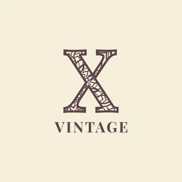 Letra Decoración Vintage Logo Vector Diseño — Archivo Imágenes Vectoriales