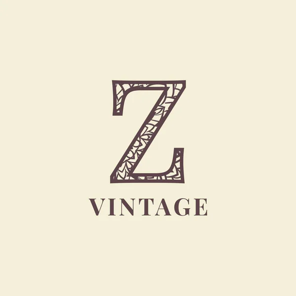 Letter Vintage Decoration Logo Vector Design — Stock Vector
