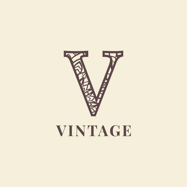 Bokstav Vintage Dekoration Logotyp Vektor Design — Stock vektor