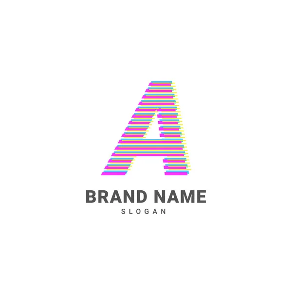 Letra Logotipo Ilusión Óptica Marca Alfabeto Moda Glitch — Archivo Imágenes Vectoriales