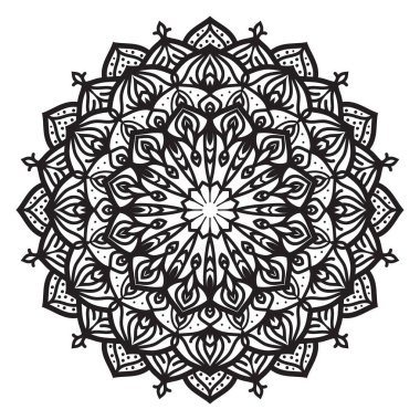 soyut mandala sanat anahatları dairesel temel tasarım ruhani vektör dekorasyonu