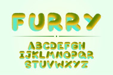 Çocuk eğitimi veya logo markası için soyut yeşil tüylü alfabetik