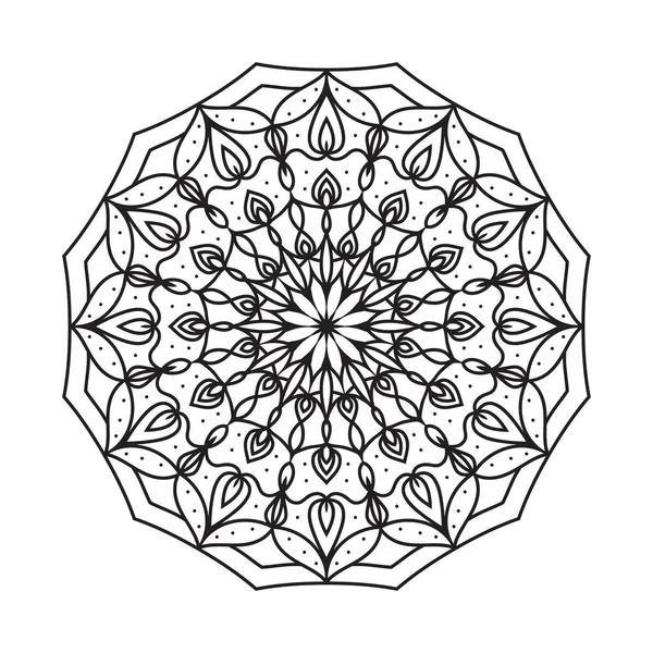 Abstrait Rond Livre Colorier Mandala Art Circulaire Décoratif Vecteur Élément — Image vectorielle