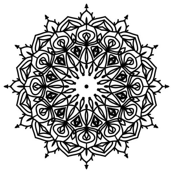 Abstrait Mandala Art Contour Pétale Bouclier Vecteur Conception Pour Web — Image vectorielle
