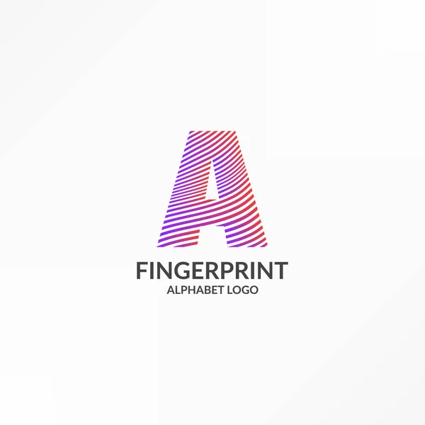 Buchstabe Abstrakter Gradient Streifen Fingerabdruck Vektor Logo Design — Stockvektor