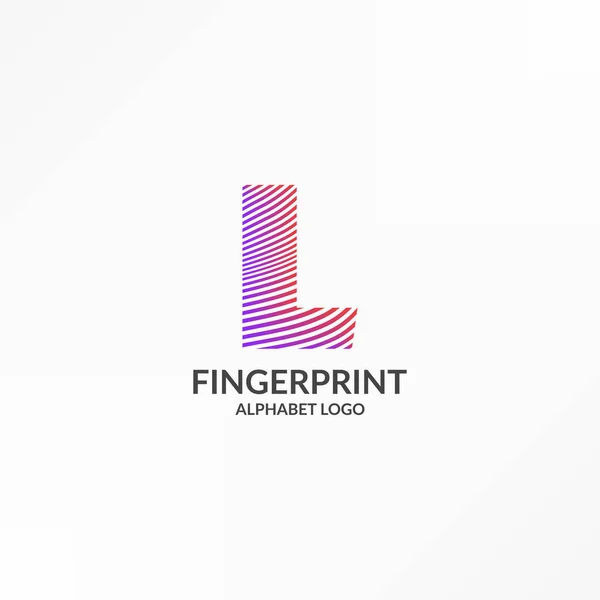 Buchstabe Abstrakte Gradienten Streifen Fingerabdruck Vektor Logo Design — Stockvektor