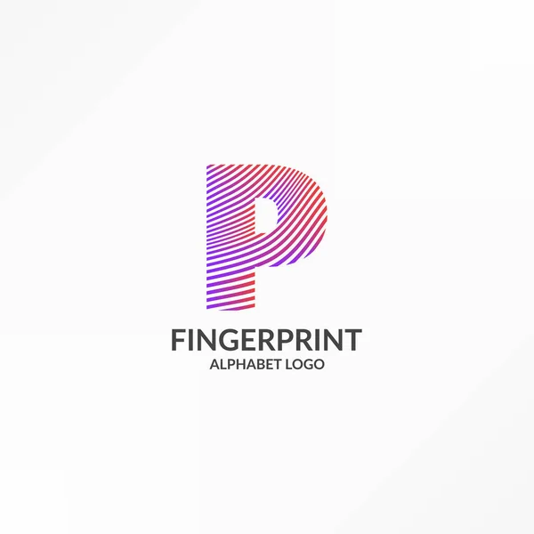 Buchstabe Abstrakte Gradienten Streifen Fingerabdruck Vektor Logo Design — Stockvektor