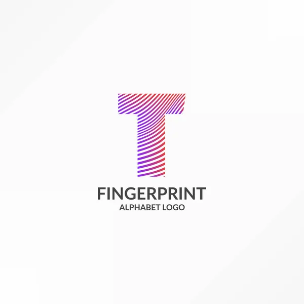 Letter Abstract Gradient Stripes Fingerprint Vector Logo Design — Stock Vector