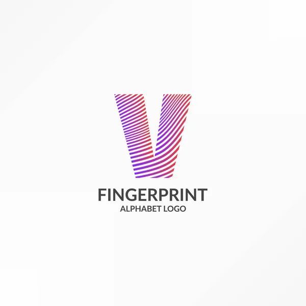 Buchstabe Abstrakte Gradienten Streifen Fingerabdruck Vektor Logo Design — Stockvektor