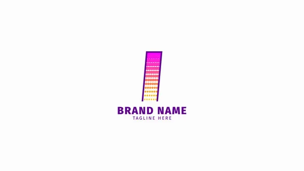 Yarım Ton Harfi Parlak Renkli Logo Vektör Tasarımı Ögesi — Stok Vektör