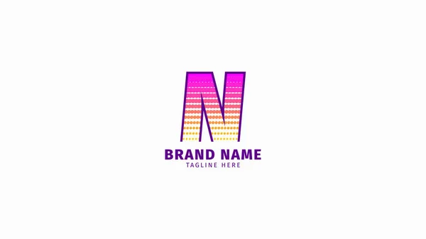 Letra Medio Tono Moda Color Brillante Logotipo Vector Elemento Diseño — Vector de stock