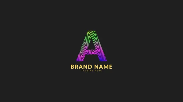 Buchstabe Ein Wellenförmiger Regenbogen Abstrakt Buntes Logo Für Kreative Und — Stockvektor