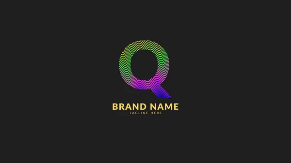Carta Arco Íris Ondulado Logotipo Colorido Abstrato Para Marca Empresa —  Vetores de Stock