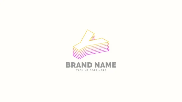 Lettre Contour Tendance Abstrait Logo Design Vectoriel — Image vectorielle