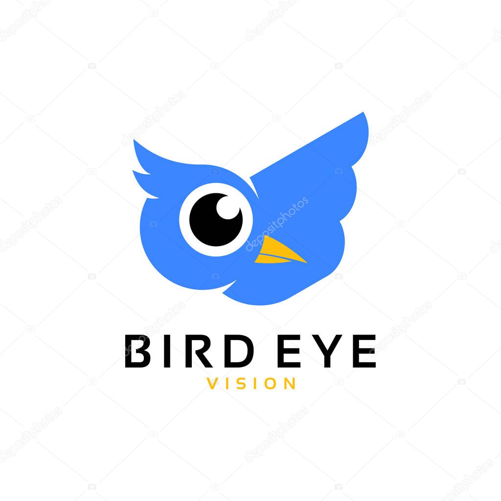 Cute and playful bird illustration logo vector design