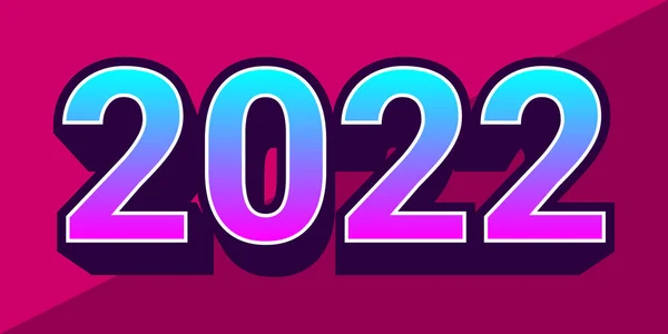 2022 Νέο Έτος Παραμονή Trendy Αριθμός Στυλ Κλίση Για Web — Διανυσματικό Αρχείο