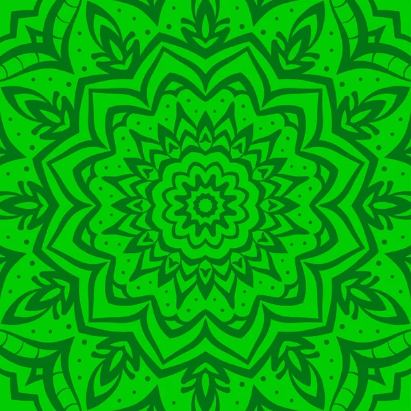 Abstracto Verde Mandala Textura Fondo Vector Diseño Elemento — Vector de stock