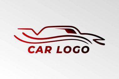 soyut gradyan çizgi araba logosu vektörü