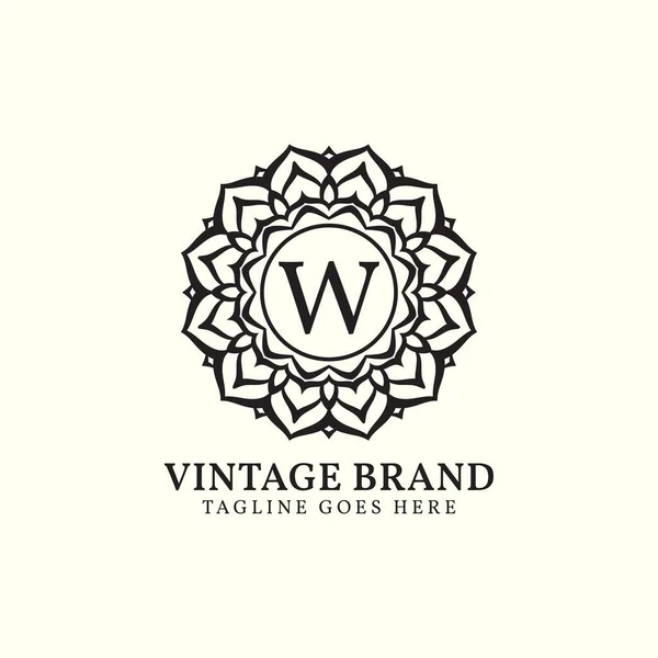 Luxusní Mandala Vintage Písmeno Vektor Logo Design — Stockový vektor