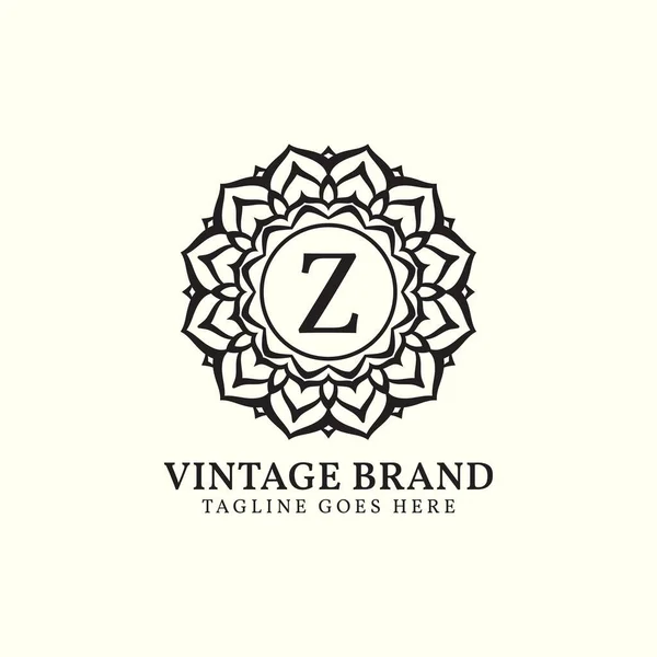 Luxusní Mandala Vintage Písmeno Vektorové Logo Design — Stockový vektor