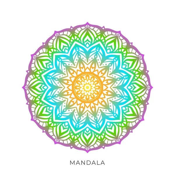 Colorido Gradiente Mandala Redondo Decoración Simétrica — Archivo Imágenes Vectoriales