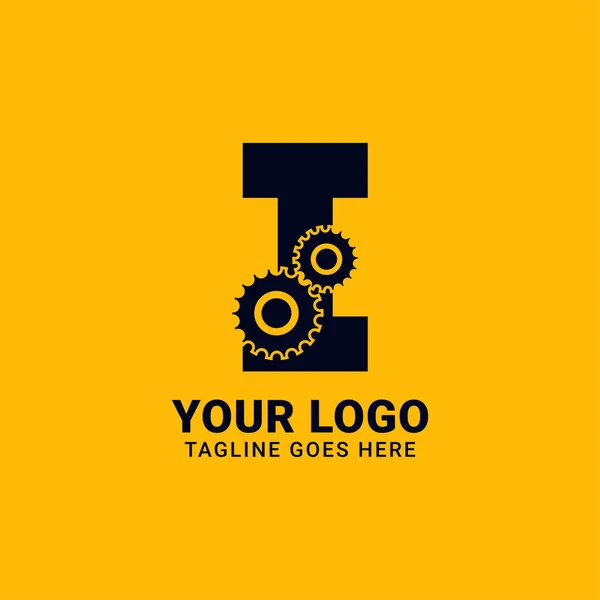 Litera Przekładnią Projektowania Logo Technologii Wektora Mechanicznego — Wektor stockowy