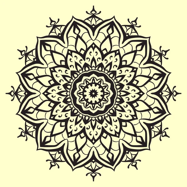 Mandala Etnico Arte Rotonda Decorazione Simmetrica Elemento Design Vettoriale — Vettoriale Stock