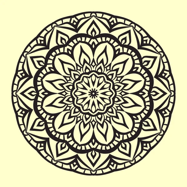 Ronda Arabesco Mandala Simétrica Decoración Vector Elemento Diseño — Archivo Imágenes Vectoriales