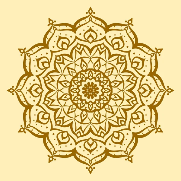 Ethnische Mandala Kunst Runde Dekoration Symmetrische Vektor Design Element — Stockvektor