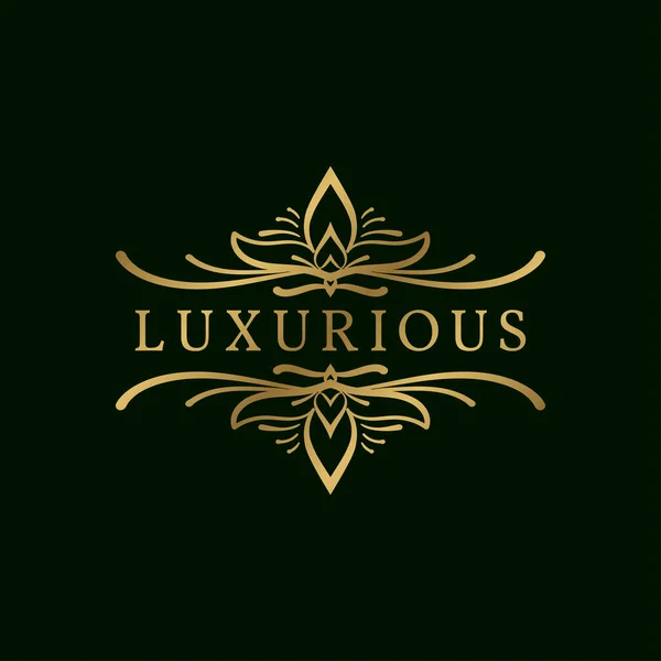 Logo Vectoriel Crête Luxueuse Dorée Design — Image vectorielle