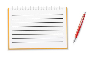 boş bir defter kalem ile
