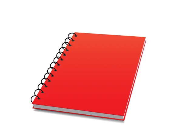 Caderno vermelho em branco — Vetor de Stock