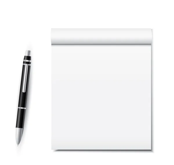 Notepad and pen — Stock Vector