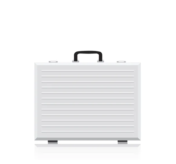 Realistic white briefcase — Stock Vector