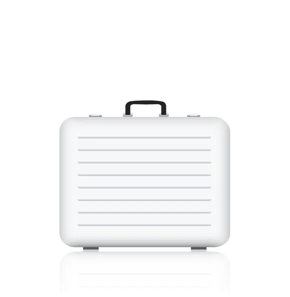 Realistic white briefcase — Stock Vector