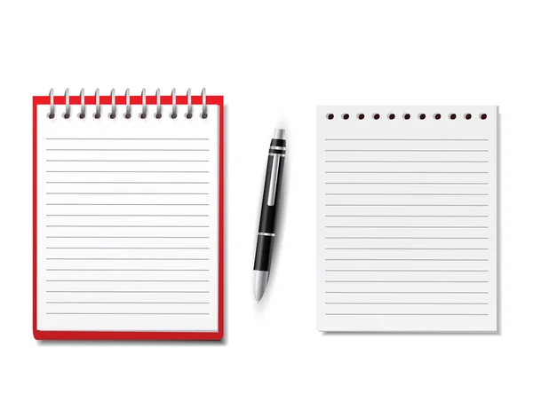 Boş defter kalem ile