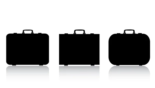 Realistic black briefcases — Stock Vector