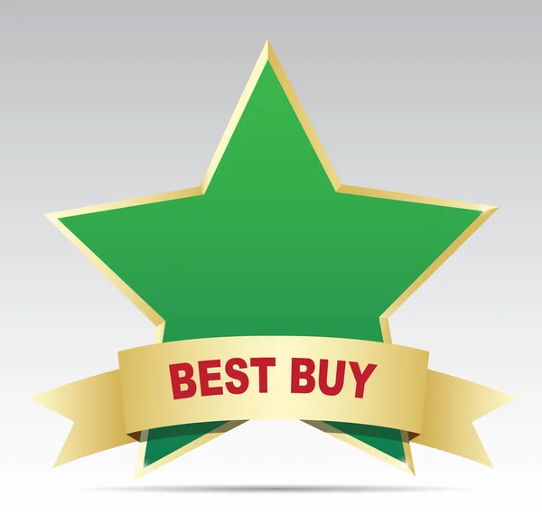Best buy Star label with ribbon — Stock Vector