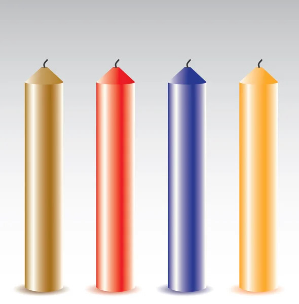 Velas coloridas realistas — Vector de stock