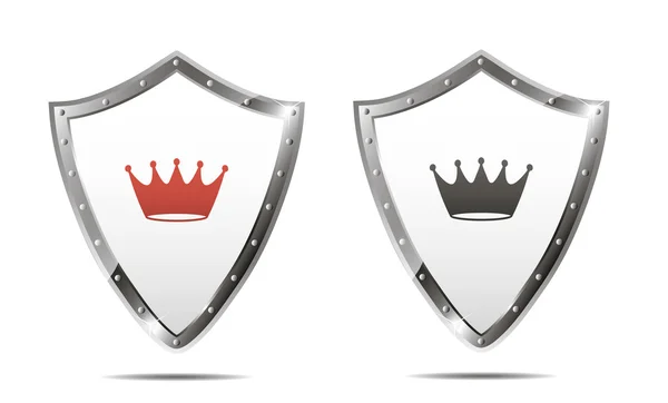 Escudo com ícone da coroa — Vetor de Stock