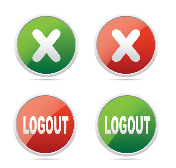 Cancel and logout icon — Stock Vector