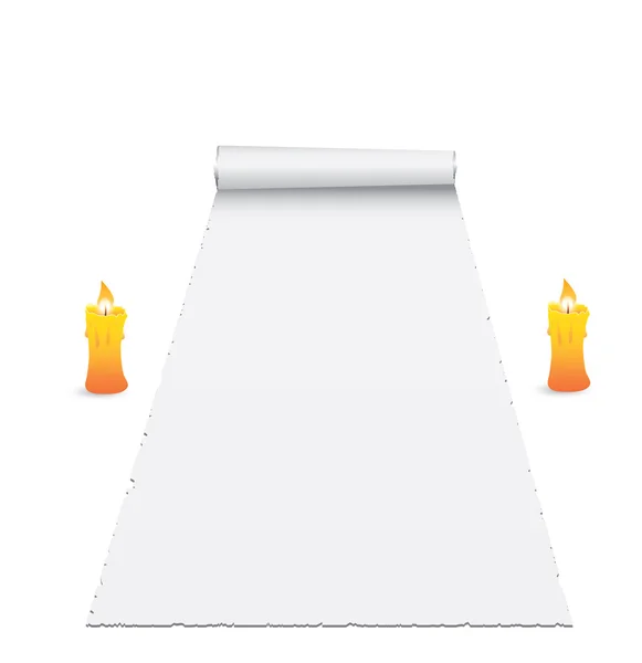 Rollo de papel y velas — Vector de stock